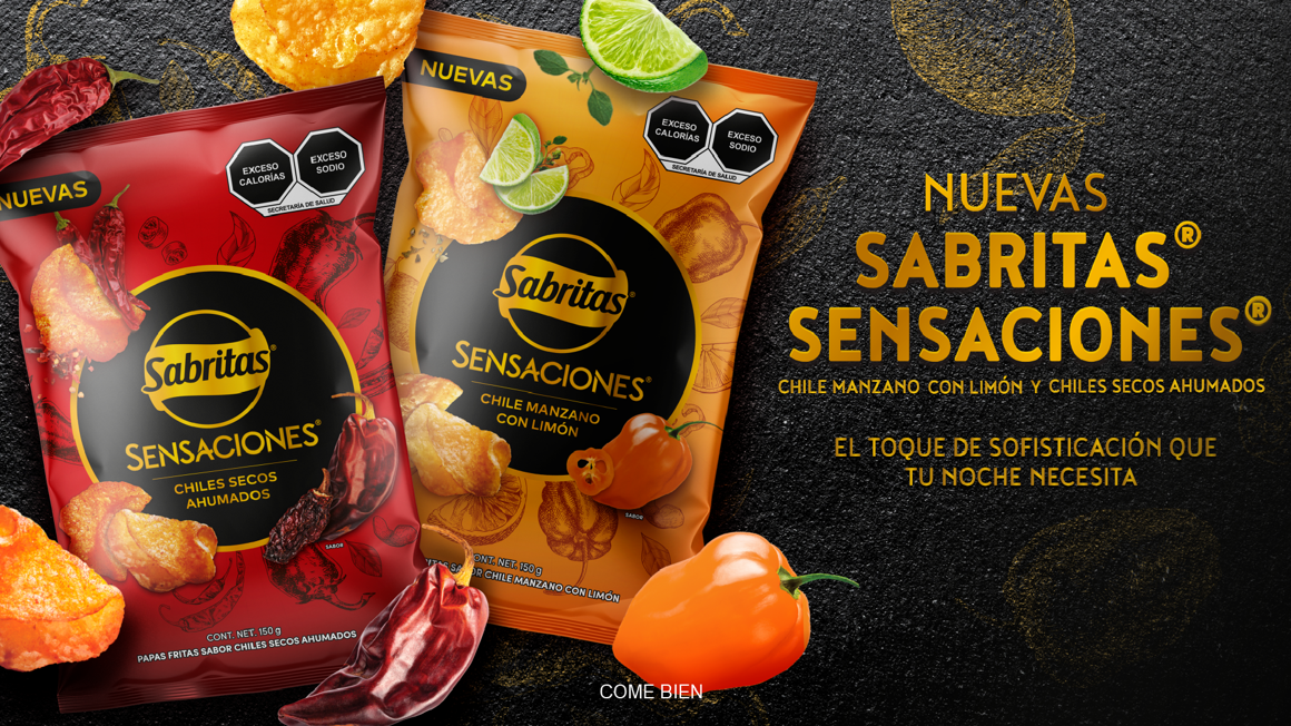 Sabritas lanza su línea Sensaciones sabores inesperados para paladares