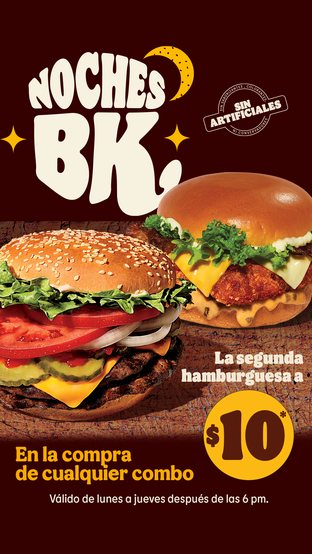 Antojo En La Noche Burger King Lanza Las Noches BK Hamburguesas A 10