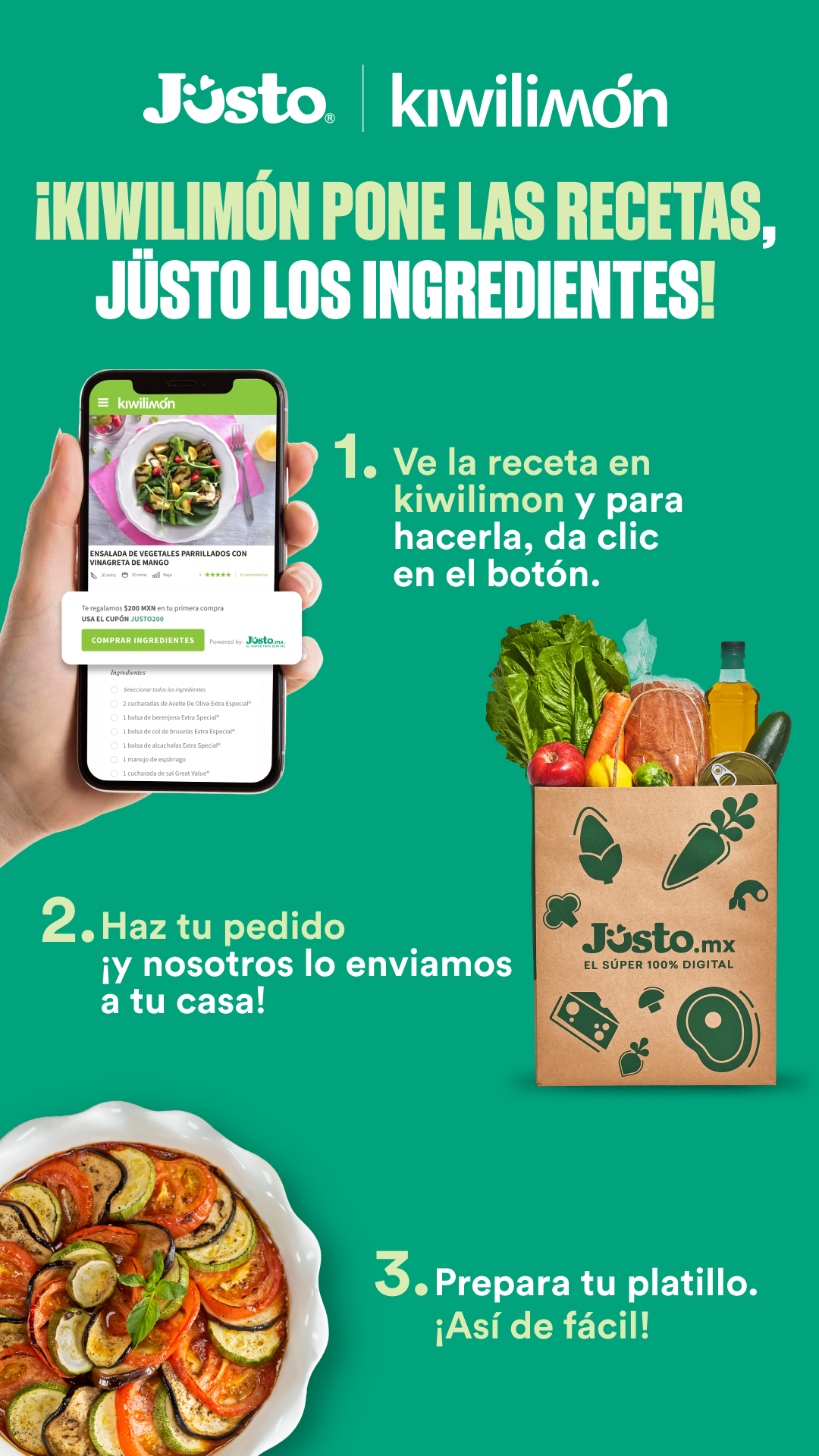 ¡Jüsto llega a Kiwilimón! Ahora podrás ver recetas de cocina y comprar los  ingredientes al mismo tiempo - MNI NOTICIAS