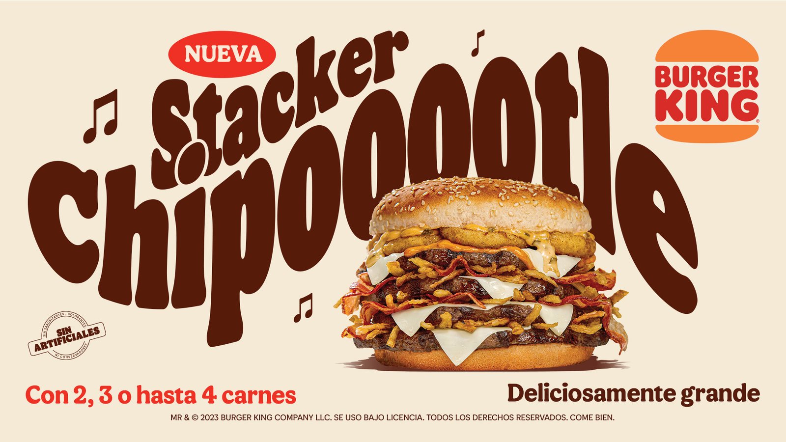 Burger King(R) presenta la nueva Stacker Chipotle tan grande que